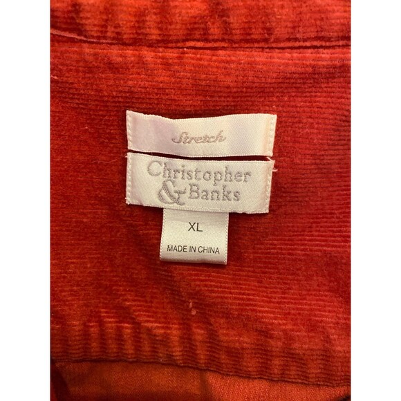 Christopher & Banks Jacket Women’s Burnt Orange Corduroy Sz XL Fitted Western - Picture 6 of 10